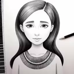 a pencil drawing of a young girl in her natural hair
