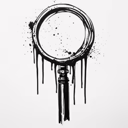black and white photograph of a magnifying glass