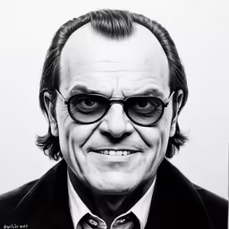 an old man in a suit and tie in black and white