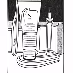a line drawing of the contents of an ergonomic vitamin and mineral products
