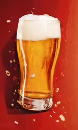 a beer is being poured into the bottom of a glass