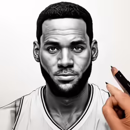 a person is drawn in color and it appears to be drawing a portrait