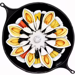 some sort of pansy with many pieces of food inside