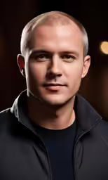 a man with white hair is in an open - faced photo