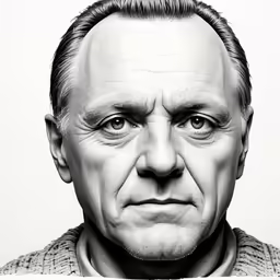 a drawing of a man with an open mouth