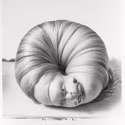 there is a boy with blonde hair laying down