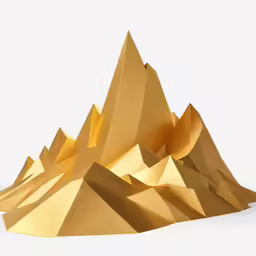 a small mountain covered in golden paint
