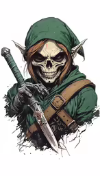 the grime skull with green robe and sword, in his outfit