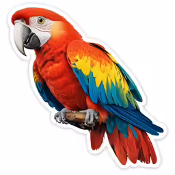 a parrot sitting on top of a perch with its eyes wide open