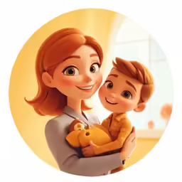 lady holding an adorable baby with the character mickey