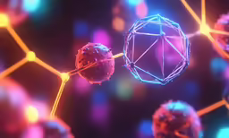 a photo taken in a lab looking at colorful structures