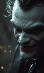 a close up shot of the joker face