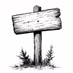 the illustration of wooden sign showing directions