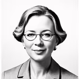 a women with glasses looking at the camera