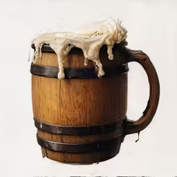 a beer mug with whipped cream on it