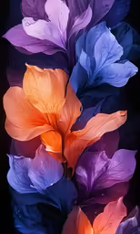 flowers with different colored leaves are shown