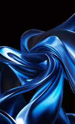 a large group of blue curves on a black background