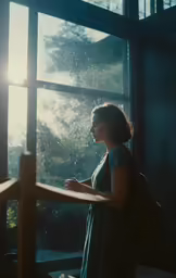 the girl is waiting to get out of her room