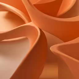 some kind of orange curved material that is up close