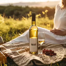 a pregnant woman is outside with a glass of wine