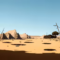 the desert is brown and rocky with rocks in the middle