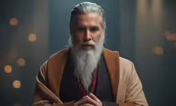 an older man with a beard and wearing a vest