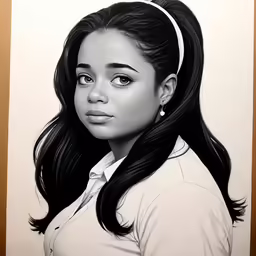 a drawing of a woman wearing a tie