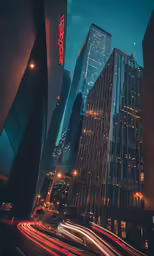 traffic moves in front of the chicago skyscraper