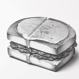 a plate with sandwiches made out of pieces of paper