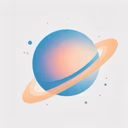 an abstract illustration with a saturn with a ring