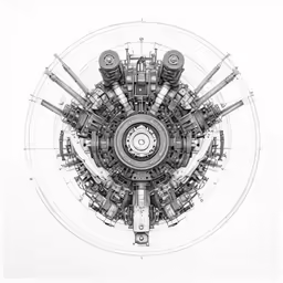 a black and white drawing of an assembly plant