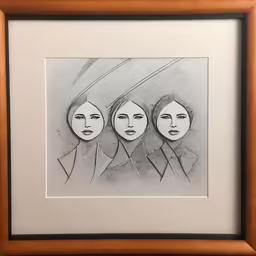 artwork with four women in the middle