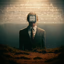 a person wearing a suit with a watch face