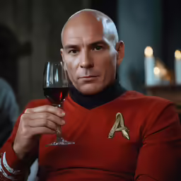 a man holding a wine glass in his right hand