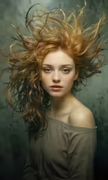 a woman with a bunch of hair is posing
