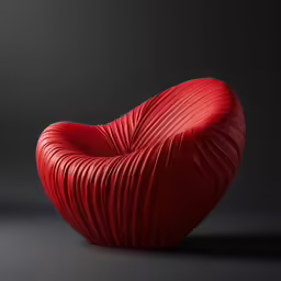 the heart shaped chair is made out of red plastic