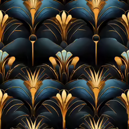 a close up image of blue and gold flowers