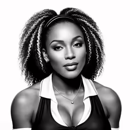 a black and white photo of a woman
