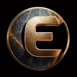 the letter c with a gold and black emblem