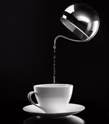 a pour kettle pouring tea into a cup