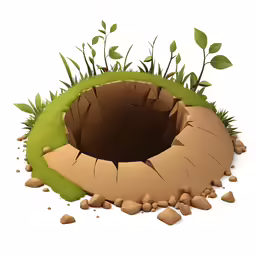 the ground hole in the ground is opened