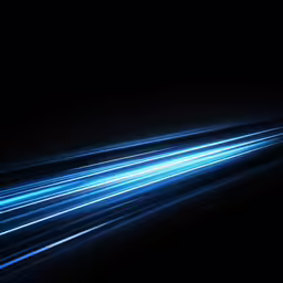 the blue light lines of a speeding car