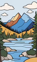a mountain stream that is flowing through the forest