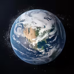 a view from space looking down on the earth