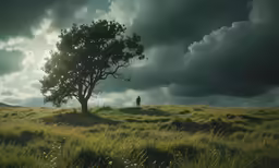 an image of a lone tree in a field