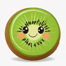 an illustration of a kiwi on white background