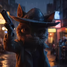 an image of a cat with a gun