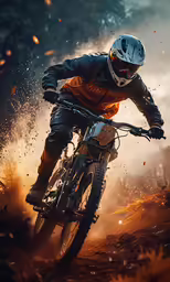 a man riding a dirt bike through the dirt