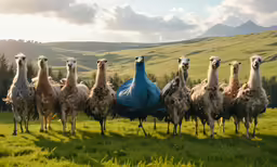 a herd of lamaa in grassy field next to trees