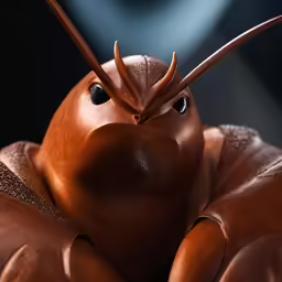 a large orange creature standing next to another creature